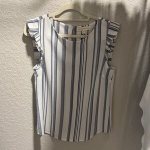 Madewell Blue and White Striped Blouse